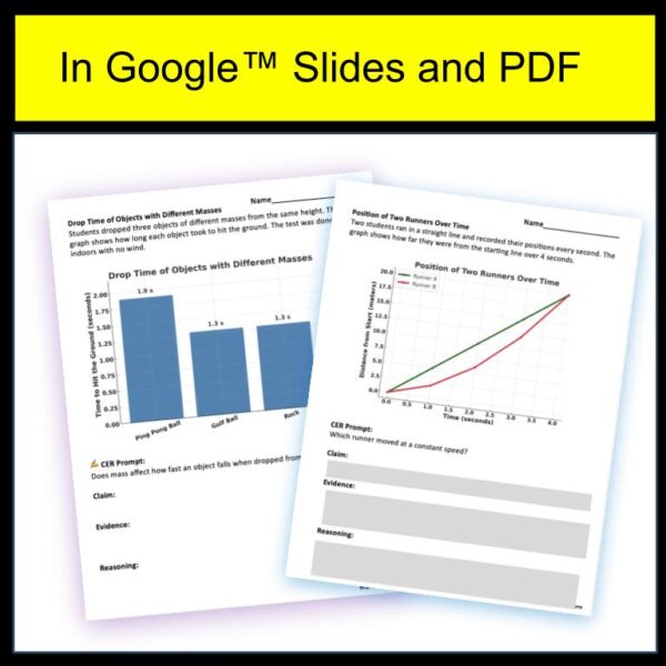 CER Graphs Physical Science 5th Grade Science Data and Graphs Analyzing Graphs - Image 2