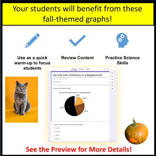 Fall Science Worksheets & Graphs and Data Science Bellringers - Image 3