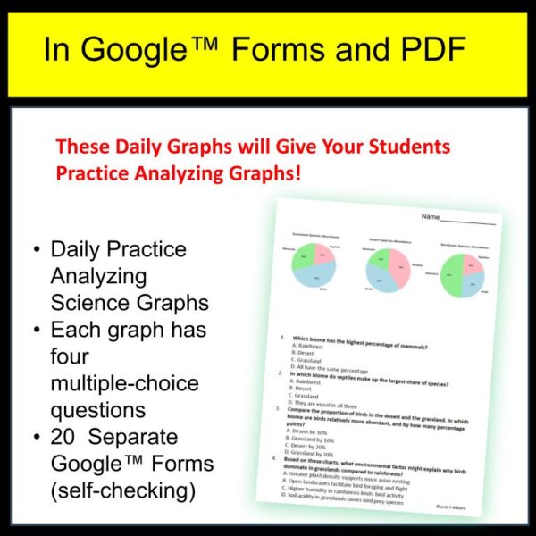 7th grade Science Bell Ringers Graph Analysis Five Minute Graphs Life Science - Image 2