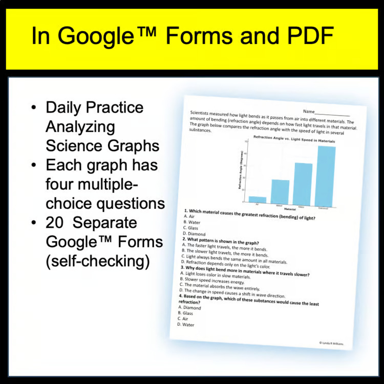 Physical Science Bell Ringers 5 Minute Daily Graph Science Warmups Bellringers - Image 2
