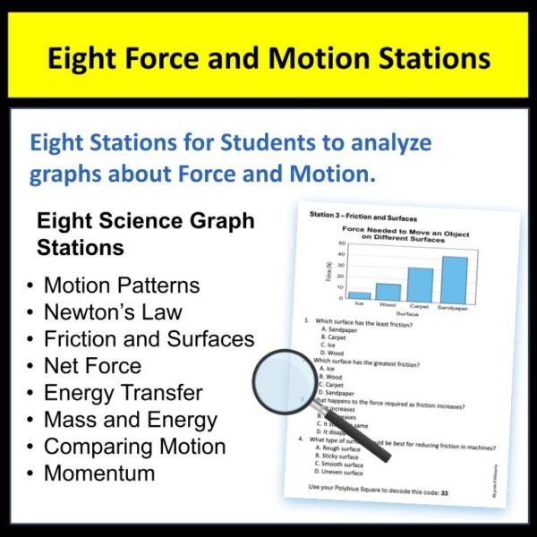 Force and Motion Code Breaker & Graph Analysis Activity