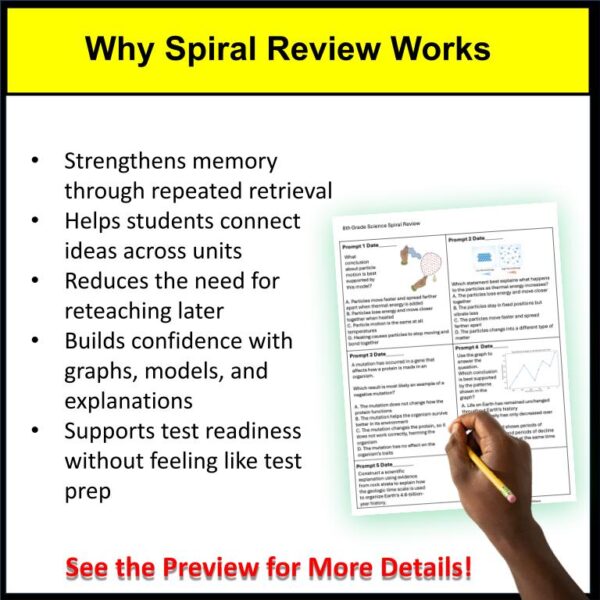 ISA 8th Grade Science Spiral Review ISA Test Prep - Teaching Science ...