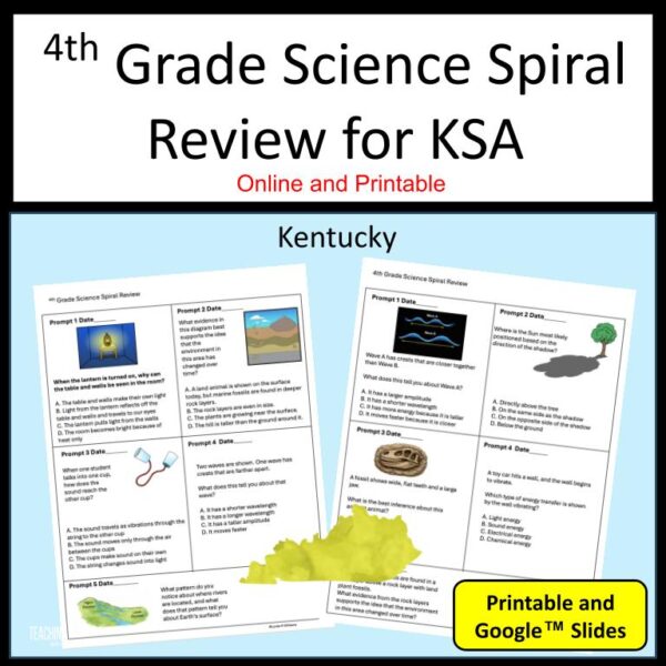 KSA Test Prep and 4th Grade Kentucky Science Spiral Review